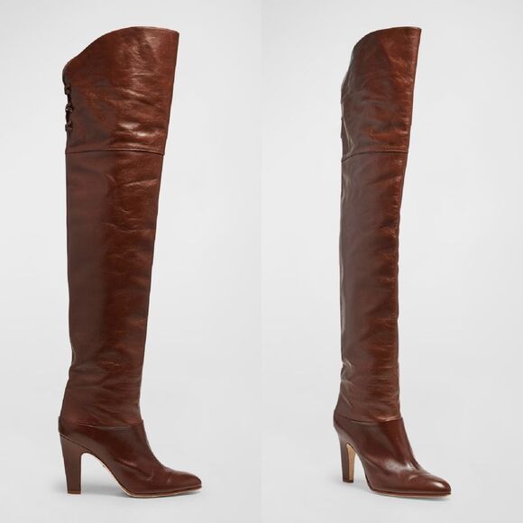 Chloe Eve Leather Over-The-Knee Boots Size 38 $2,090 - Picture 1 of 13